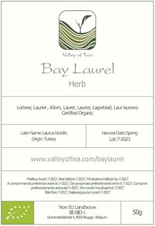 Bay Leaf Organic Herb Laurel - Whole Culinary Quality Leaf - 50g