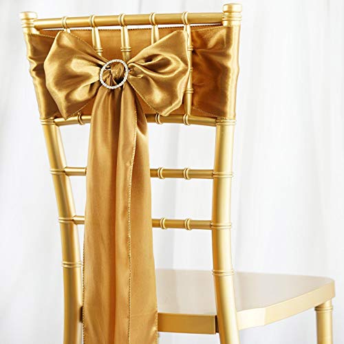 image for Tiger Chef 12-Pack Deep Gold 12 x 108 inches Long Satin Table Runner f