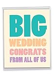 NobleWorks, Big Wedding Congratulations Card (8.5 x 11 Inch) - Greeting Card for Newlyweds, From All of Us, Group J2727WDG-US