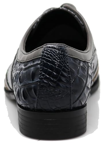 Image of ODN Men's Alligator Crocodile Print Oxfords Fashion Lace Up Dress Shoes