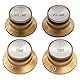 Musiclily Pro Metrische Gitarre Knöpfe Potiknöpfe Top Hat Bell Knobs 2 Volume 2 Tone Set für Epiphone LP SG Style E-Gitarre, Gold mit Silber Metalleinlage
