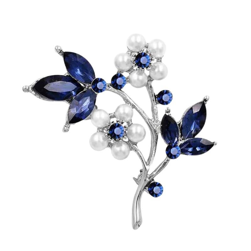 Women Crystal Flower Shaped Shiny Stones Adjustable Pin Brooch For Clothing-image-36