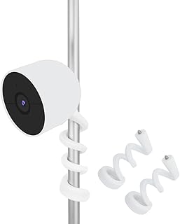 2 Pack Flexible Twist Mount Compatible with Google Nest Cam (Battery), Adjustable Gooseneck Camera Mounting Bracket No Drill Security Camera Mount Outdoor (2 Pack,White,Camera Not Included)
