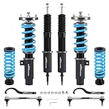 maXpeedingrods Coilover for BMW 3 E90 RWD 2004-2011, for BMW 3 Touring E91 RWD 2004-2012, 24 Levels Damper Adjustable Coil-overs Suspension Kit Strut, Height Adjustable T6 Upgraded Lowering Kits Blue