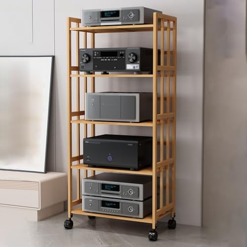 Heavy Duty Adjustable Audio Rack – AV Media Stand for Stereo Systems Easy Assembly Home Entertainment Storage Durable Multi-Shelf Organizer for Audio Equipment