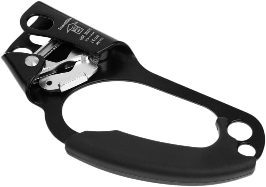 Outdoor Climbing Hand Ascender for Secure Rope Grip, Black