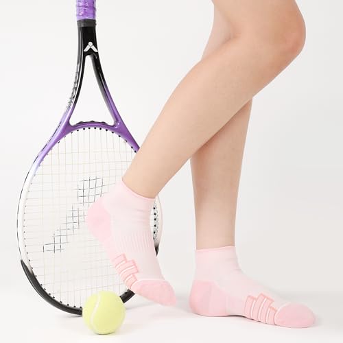 Image of YOJOOM Women Low Cut Ankle Compression Socks for Athletic Running, Hiking, 5 Pairs, Assorted Colors