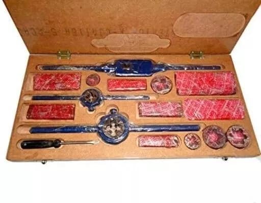 COMPLETE BOX TAPS SET & ROUND DIE 1/8 TO 1" BSP