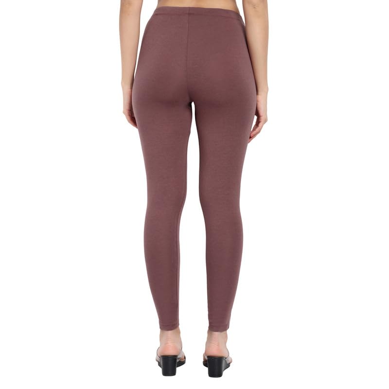 Image of ONE SKY Women Full Length Leggings | Cotton Modal Spandex Blend | High Waist Stretchable & Bio-Washed Fabric | Colour-Lock Technology | Comfortable Leggings for Women