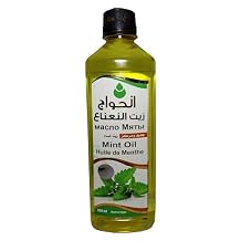 Pure & Natural Peppermint Oil Cold Pressed Al Hawaj Elhawag El Hawag Natural Concentrated Crude Perfect Fresh Mint Oils For Body & Skin & Hair 1 Pack = 17.64 oz / 500 ml