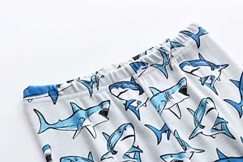 Unicabbit21 Pajamas For Boys Shark Short Sleeve Snug Fit Summer Pjs Set Cotton Sleepwear Cute Todller Clothes Set Size 4 #TOP4