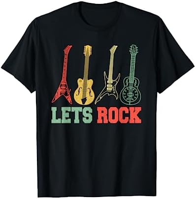 Lets Rock Rock n Roll Guitar Retro T-Shirt