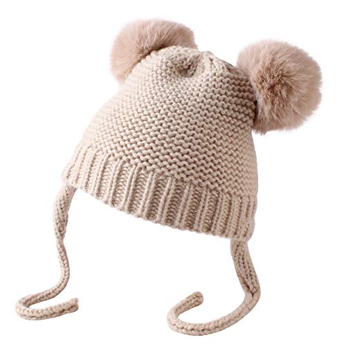 ZoneYan Gorras Bebé Recién Nacido,Sombreros Bebé Invierno,Sombrero de Punto para Niñas y Niños,Gorra Calentar para Otoño Invierno,Gorros De Punto Bebe Niños Invierno