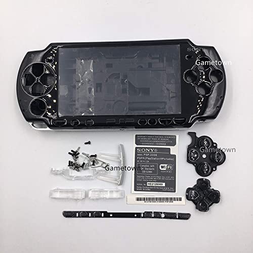 JMXLDS - New Replacement Sony PSP 2000 Console Full Housing Shell Cover with Buttons Set -Black.
