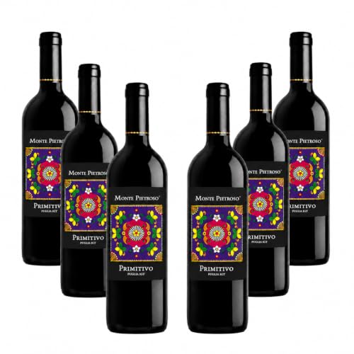 Montepietroso Primitivo di Puglia IGT - Vino Rosso, 6 bottiglie