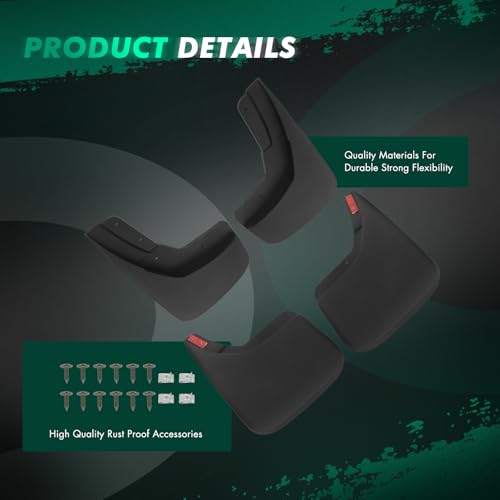 Image of SCITOO 4PCS Mud Flaps Front & Fear Splash Guard set Accessory suitable for Chevrolet Silverado 1500 Silverado 2500 HD Silverado 3500 Silverado 3500 HD 2014-2018 ‎22894857 front & rear mud flaps