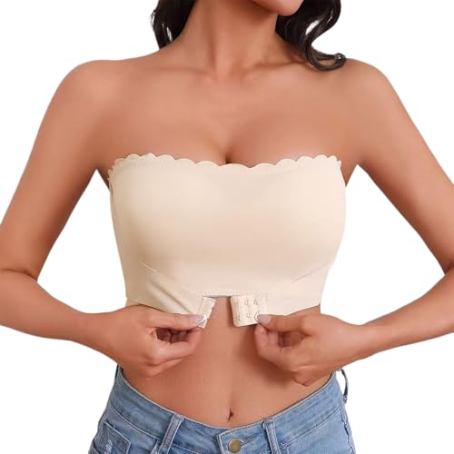 Generisch Sujetador con cierre frontal, sexy, básico, push up, tallas grandes, sin costuras, sin aros, corrector de postura, sujetador sin costuras, acolchado, fuerte sujeción con encaje, transpirable