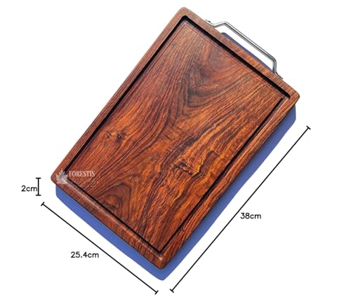 Image of Single Block Rosewood Chopping Board,Processed and Seasoned with Food Grade Mineral Oils,| Wooden Cutting Board for Kitchen(15x10 Inches) (Rosewood)