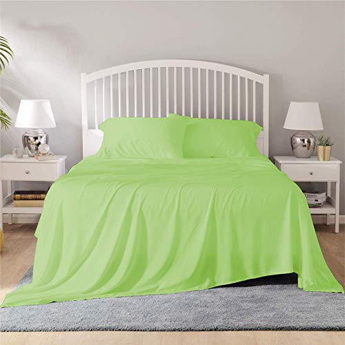 Image of YRM Bedding's - Egyptian Cotton Bedsheet 400-TC Premium Hotel Quality 1 Bedsheet (82x102) + 2 Pillow Covers (18x28) - (Full Size, Sage Green Color)