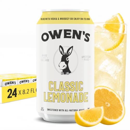 Image of Owen's Premium Non-Alcoholic Sparkling Cocktail and Mocktail Mixer, Drink Mixer for Cocktails, Mocktails, and Party Beverage, 24 Pack of 8.2 fl oz Cans (Classic Lemonade)