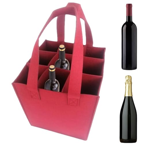Bolsa de vino de fieltro para 9 botellas evita roturas en el coche