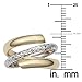 Kooljewelry 14k Two-tone Yellow and White Gold Diamond-cut Bypass Ring (size 8)