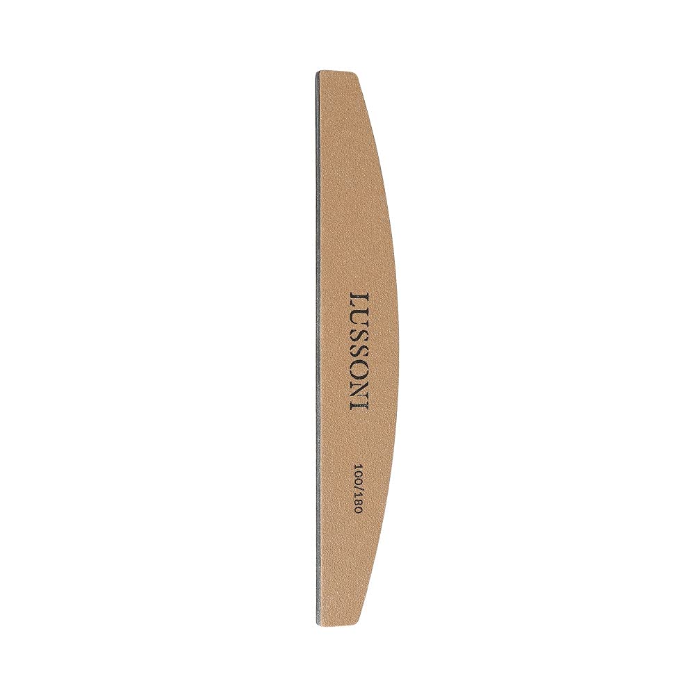 T4B LUSSONI PREMIUM Halbform Nagelfeilen, Körnung 100/180, Für Natürliche Und Gehärtete Nägel (50 pcs)