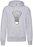 Urban Backwoods Badminton Birdie Hoodie Kapuzenpullover Sweatshirt Grau Größe S
