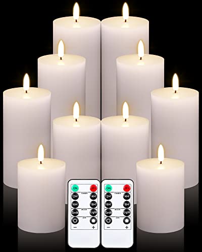 Image of Leelosp 10 Pcs LED Flameless Candles Battery Operated with Remote Timer