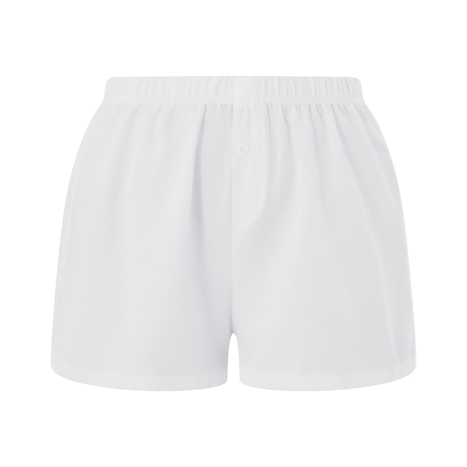 Womens Boxer Shorts Y2K Button Front Gingham Elastic Waist Checkered Pajamas Pj Lounge Plaid Sleep Mirco Bottoms