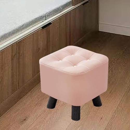 Repose-pieds carré rose petit tabouret de chambre moderne - 8