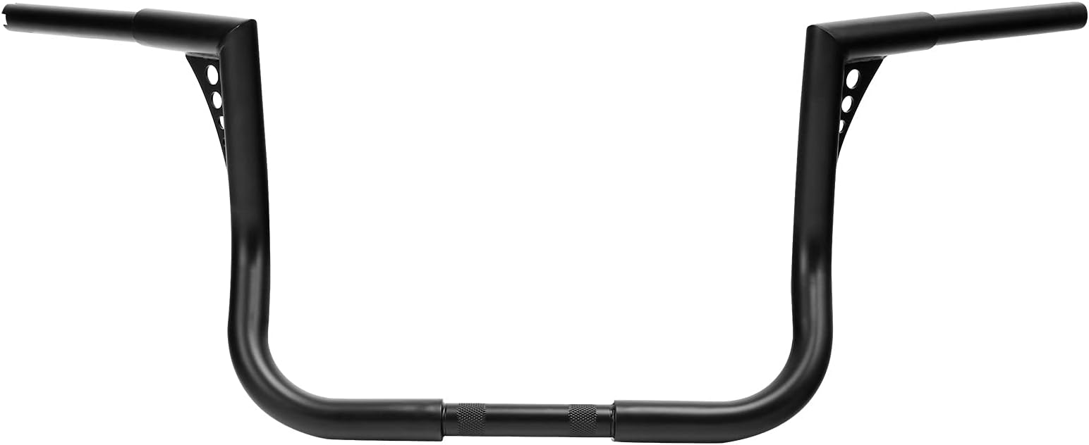 TCMT Black 12" Rise Ape Hanger Bar 1-1/4" Fat Handlebar Fits For Harley Dressers Baggers Touring CVO Street Glide Tri Glide Electra Glide 1982-2023