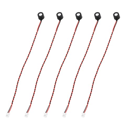 QUARKZMAN 5 Stück Elektret-Mikrofon Kondensator-Aufnahme 6mm Durchmesser Mini MIC Elektret-Kondensator Mit 120mm Kabelanschluss 50dB Für Audio Schwarz