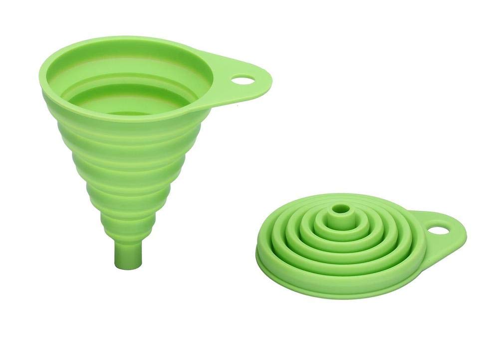 Aeromdale 2PCS Beautiful And Portable/Mini Kitchen Silicone Collapsible/Folding/Foldable Funnel,Red,Yellow,Green,Blue,Random Color by UDTEE USEFUL Gadget