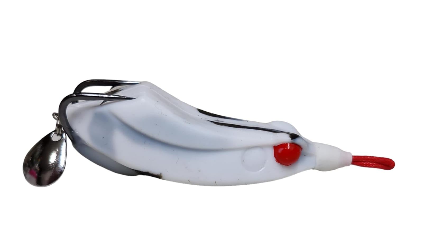 DUSHAMN Frog Fishing Lures, 17 Grams, Silicone Frog, Artificial Frog, Designed Fishing Frog White Black Color