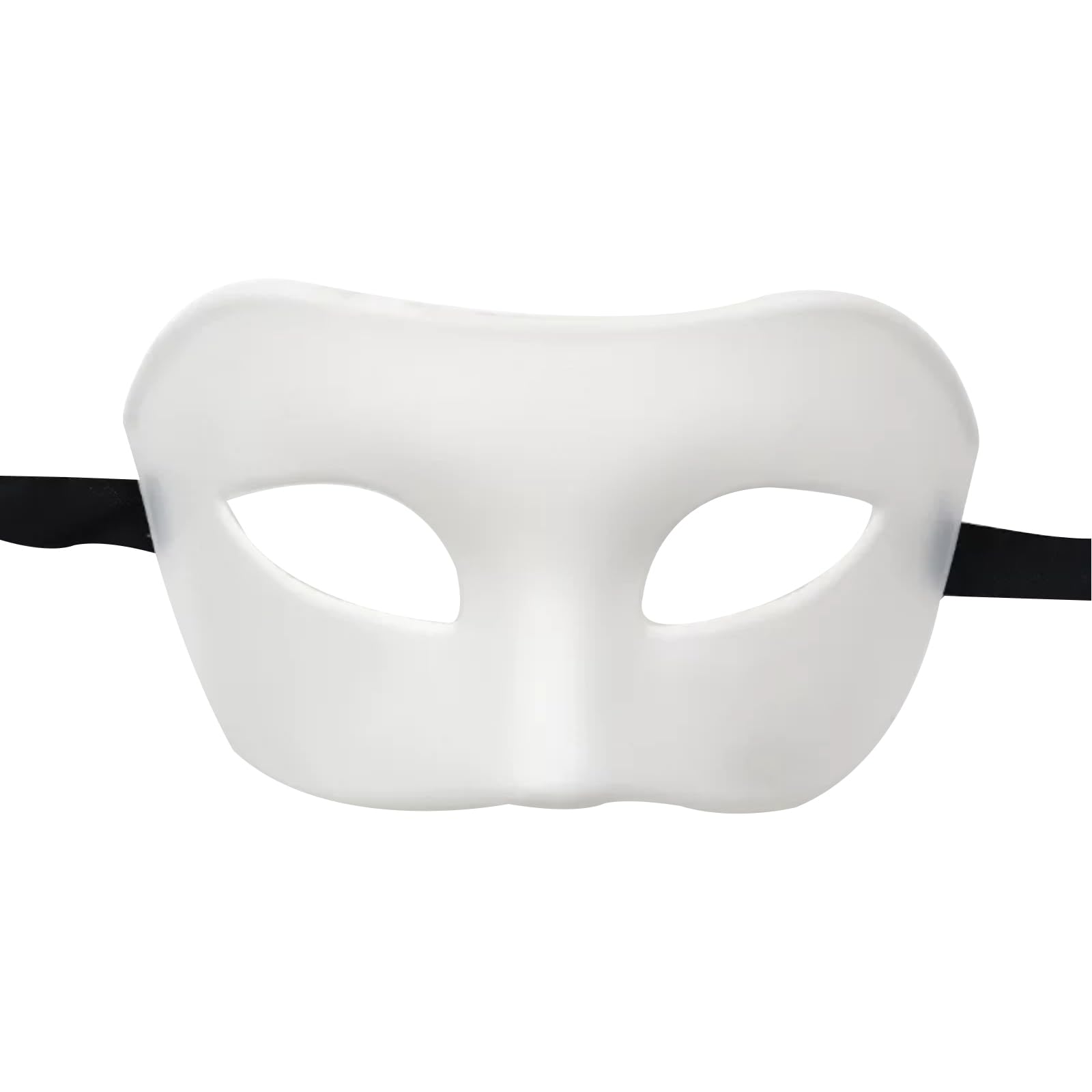 Vyqrx White Masquerade Mask for Adults – Classic Venetian Style Half Face Costume Mask for Men & Women, Halloween Fancy Dress Party Accessory, Cosplay & Carnival Eye Mask (White)