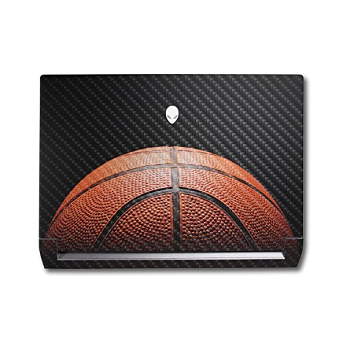 Image of MightySkins Carbon Fiber Skin Compatible with Alienware M17 R5 (2022) Full Wrap Kit - Basketball World | Protective, Durable Textured Carbon Fiber Finish | Easy to Apply | Made in The USA