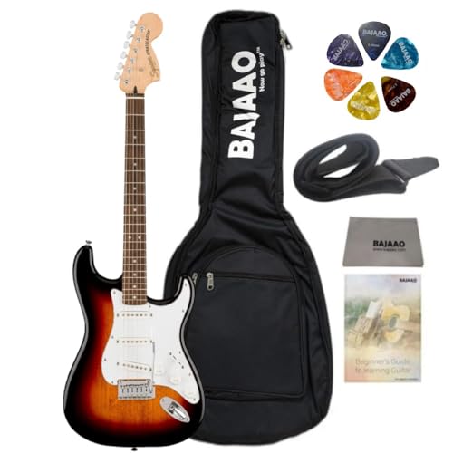 Image of Fender Squier Affinity Series Stratocaster Electric Guitar with Gig-Bag, Polishing Cloth, Strap, Picks & E-Book - Sunburst