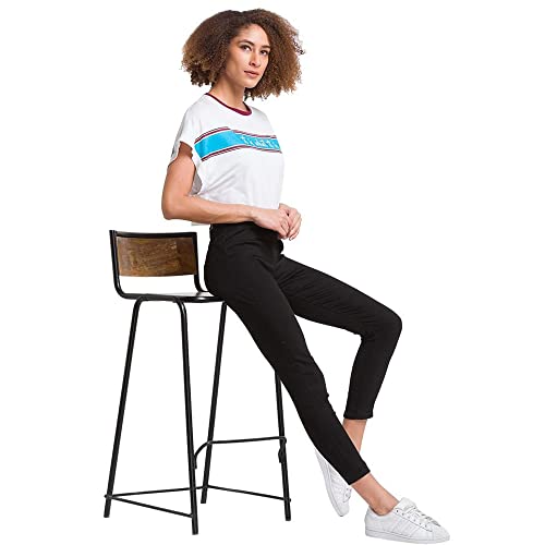 Image of Spykar Baby Cotton Blend Three-Fourth Sleeve Printed Casual Regular Fit T-Shirt for Women