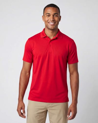 Image of 3 Pack:Mens Quick Dry Fit Polo Shirt Short Sleeve Golf Tennis Clothing Active Wear Athletic Performance Tech Sports Essentials Moisture Wicking Casual Dri-Fit T Shirts Set