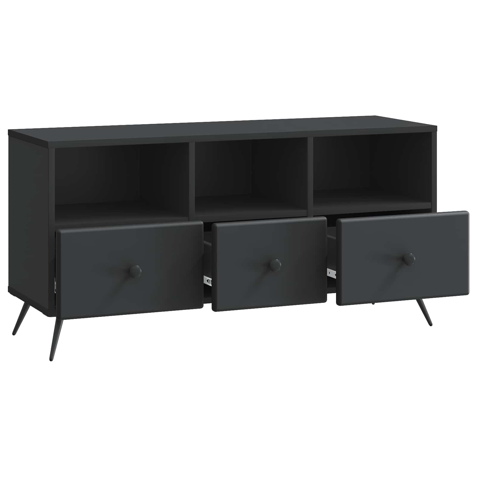 TV-Schrank Schwarz 102x34,5x50cm Fernsehtisch Holzwerkstoff