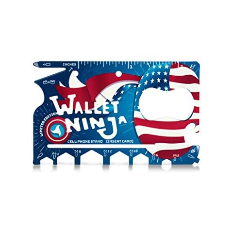 LIMITED EDITION: USA PRIDE Wallet Ninja - 18 in 1 Credit Card Sized Multitool (TSA Airplane Approved) Cover