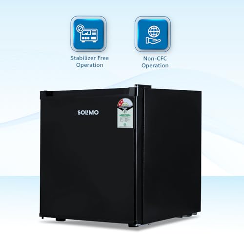 Image of Amazon Brand - Solimo Mini Fridge with Direct Cooling Technology | Ideal for Home, Office, Dorm Room | Personal Minibar | Compact Size | Black (45 Liters)