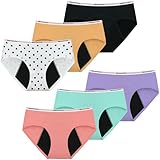 Mesachy - Bragas de algodón protectoras para niñas de época para adolescentes, menstruales a prueba de fugas, Color 001,...