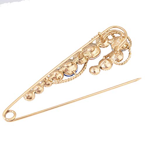 Image of 4.1 inch Vintage Rhinestone Crystal Flower Large Safety Pins Brooch Cardigan Scarf Sweater