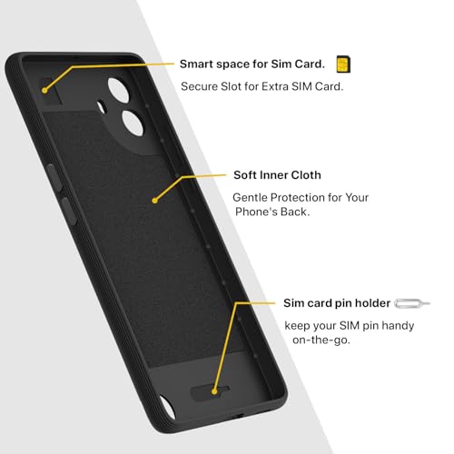 Image of Pikkme Back Cover for CMF by Nothing Phone 1 5G Camera Protection 3D Hexa Cube Design Silicone Protective Bumper Case (Black)
