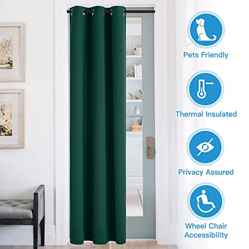 Image of RYB HOME Portable Doorway Curtains Privacy Blackout Thermal Insulating Drapes for Bedroom Closet Living Room Dining Kids Nursery Window Treatment Panels, Wide 42 x Long 80 inches, Hunter Green