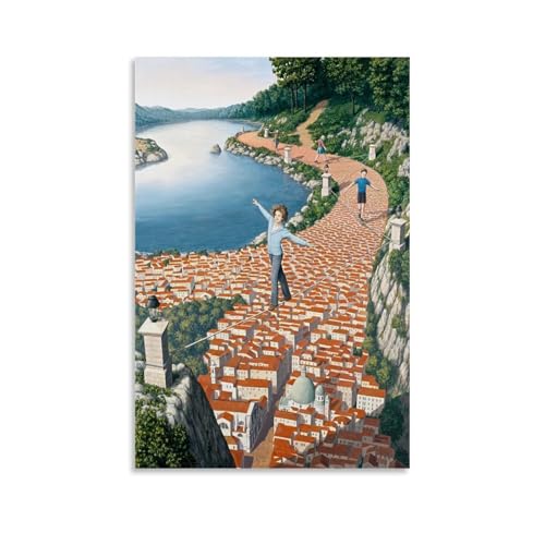 Affiche Rob Gonsalves surréaliste tableau contemporain et toile suspendue salon moderne 20x30