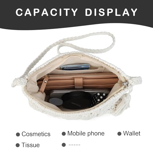Image of Gladdon Bohemian Small Crossbody Bag for Women Stylish Woven Shoulder Purse | Hand Weaving,Small Boho Crossbody,Lightweight,with Tassel,Travel Vacation,Daily Use,Sturdy Straps,Showcasing Individuality