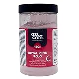 Azucren, Royal Icing para Galletas, Royal Icing Preparado, (Glasa Real), Fácil de Usar, para Decoración de Tartas y Galletas, Bonito Glaseado, Solo Añadir Agua y Listo (150 Gramos, Rojo)